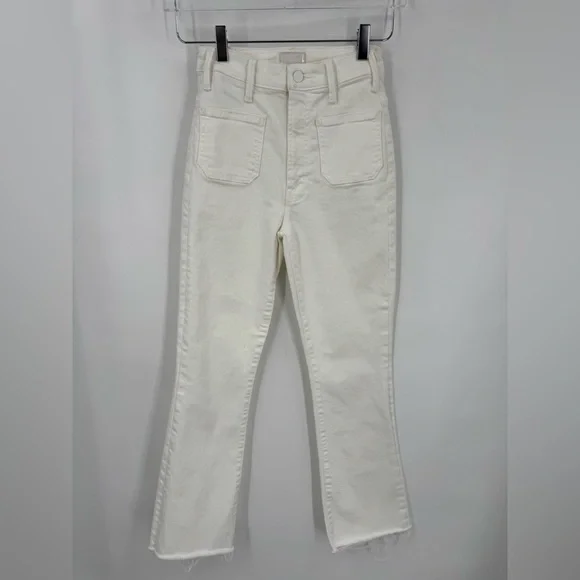 MOTHER Fairest Of Them All The Hustler Patch Pocket Ankle Fray Size 24 B2623